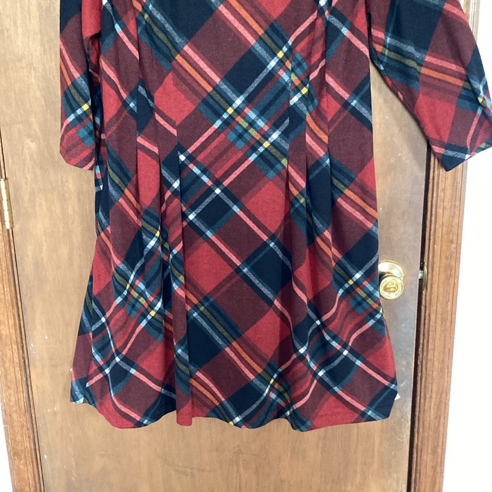 Connected dress plaid print w pockets some stretch casual office 18W - Picture 6 of 17
